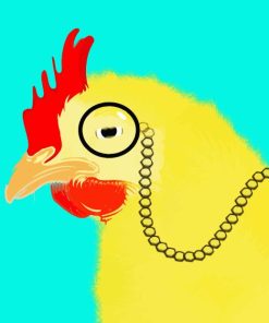 Yellow Chicken Wearing Glasses Diamond Painting