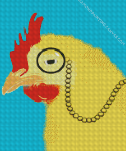 Yellow Chicken Wearing Glasses Diamond Painting