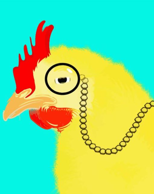 Yellow Chicken Wearing Glasses Diamond Painting