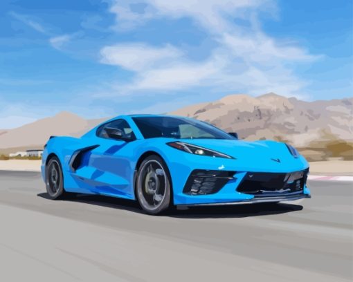 2022 Blue Corvette Stingray Diamond Painting