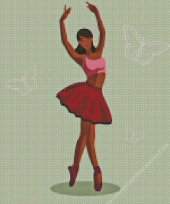 African Ballet Dancer Illustration Diamond Painting