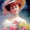 Beauty With Flowers Emile Vernon Diamond Painting