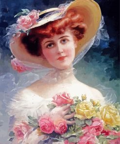 Beauty With Flowers Emile Vernon Diamond Painting