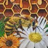 Bee On Flowers Diamond Painting