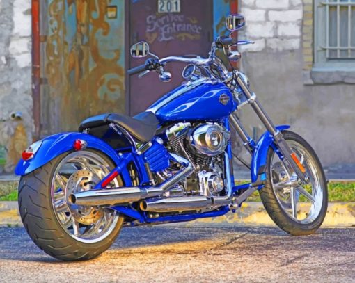 Blue Motorcycle Diamond Painting