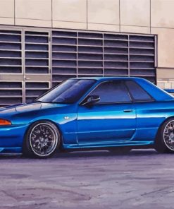 Blue Skyline R32 Car Diamond Painting