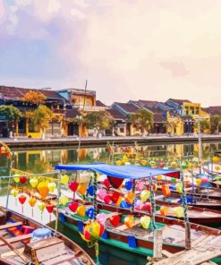 Boats In Hoi An Diamond Painting