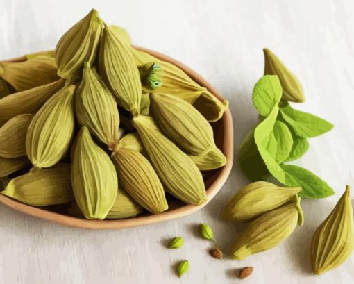 Cardamom Seeds In Bowl Diamond Painting