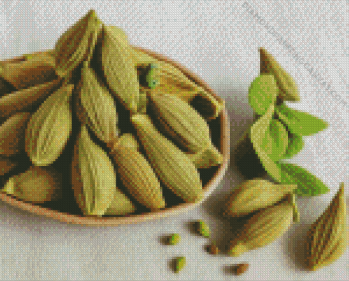 Cardamom Seeds In Bowl Diamond Painting