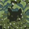 Cat Behind Leaves Diamond Painting