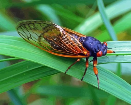 Cicadas On Leaves Diamond Painting