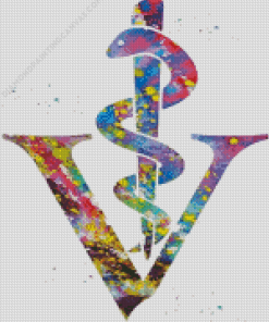 Colorful Veterinarian Symbol Diamond Painting