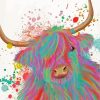 Colourful Highland Cow Diamond Painting