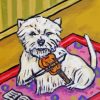 Cute Dog With Violin Diamond Painting