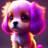 Cute Purple Puppy Diamond Painting