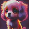 Cute Purple Puppy Diamond Painting