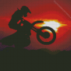 Dirt Bike Sunset Silhouette Diamond Painting