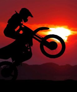 Dirt Bike Sunset Silhouette Diamond Painting