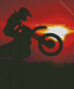 Dirt Bike Sunset Silhouette Diamond Painting