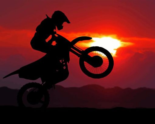 Dirt Bike Sunset Silhouette Diamond Painting