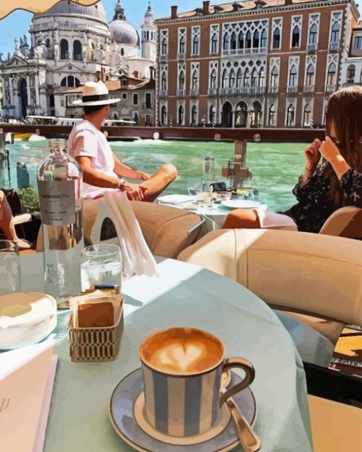 Drinking Coffee In Venice Diamond Painting