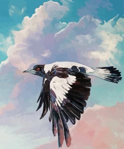 Flying Australian Magpie Art Diamond Painting