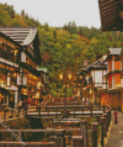 Ginzan Onsen Buildings Diamond Painting