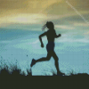 Girl Trail Running Silhouette Diamond Painting