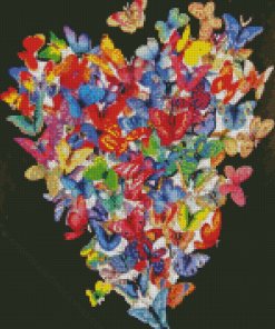 Heart Shape Butterflies Diamond Painting