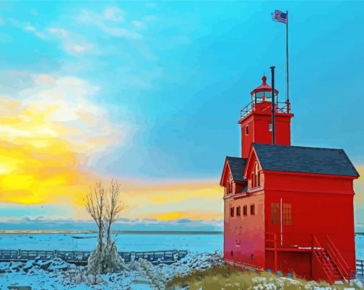 Holland Michigan Lighthouse Diamond Painting