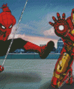 Iron Man And Spider Man Marvel Superheroes Diamond Painting