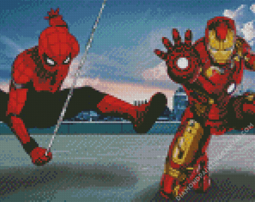 Iron Man And Spider Man Marvel Superheroes Diamond Painting