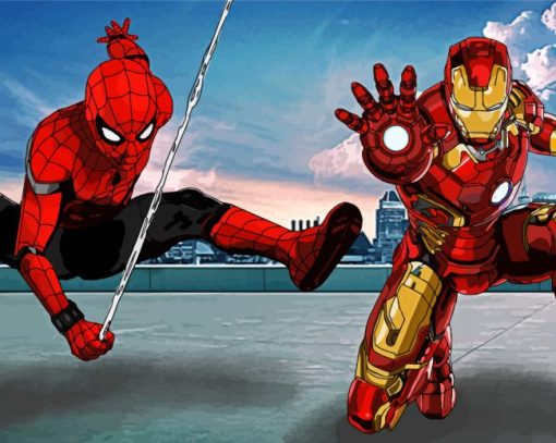 Iron Man And Spider Man Marvel Superheroes Diamond Painting