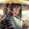 Japanese Girl With Sword Diamond Painting