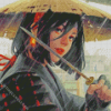 Japanese Girl With Sword Diamond Painting