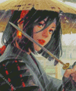 Japanese Girl With Sword Diamond Painting