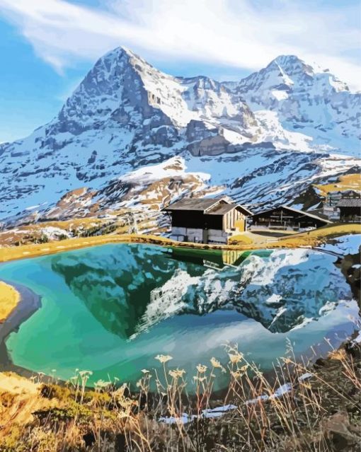 Jungfrau Mountain View Diamond Painting