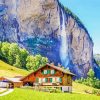 Lauterbrunnen Village Waterfall Diamond Painting