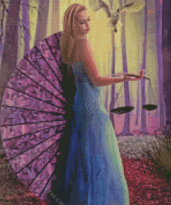 Libra Lady With Owl Diamond Painting