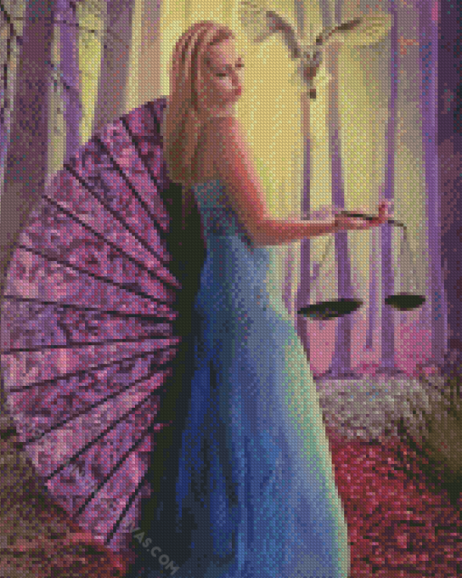 Libra Lady With Owl Diamond Painting