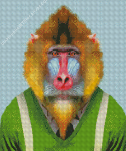 Mandrill Wearing Clothes Diamond Painting