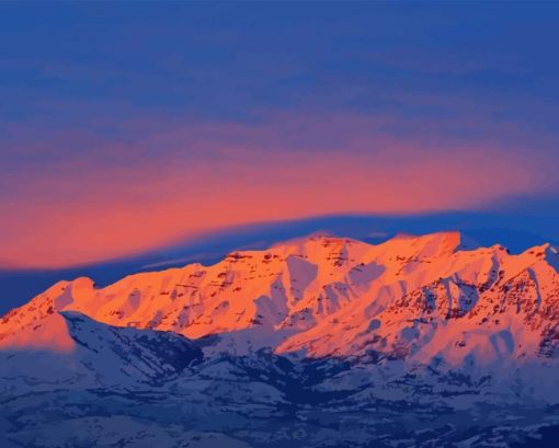 Mount Timpanogos At Sunset Diamond Painting