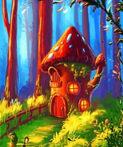 Mushroom Fantasy House Diamond Painting