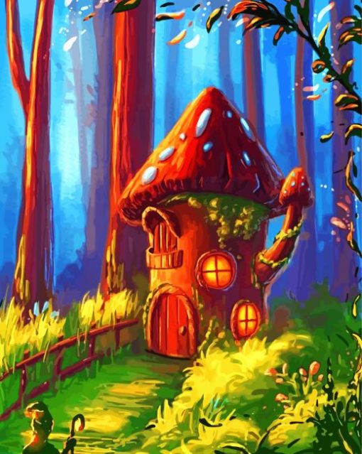 Mushroom Fantasy House Diamond Painting