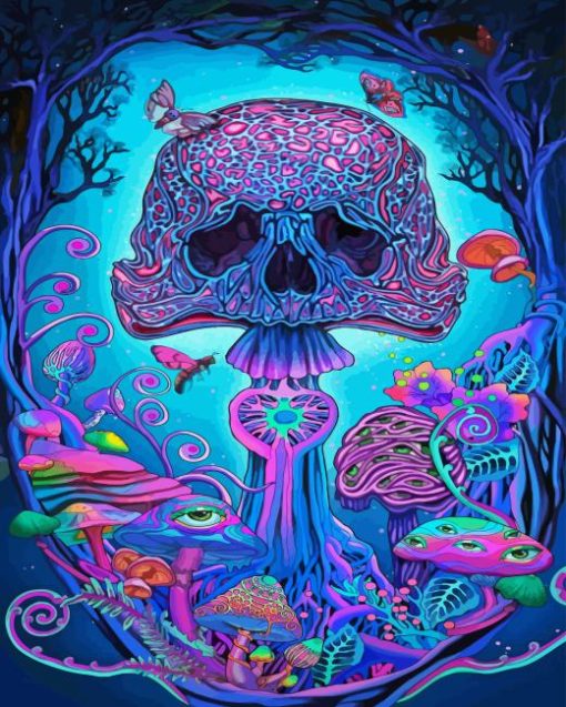 Mushroom Skeleton Diamond Painting