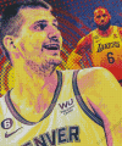 Nikola Jokic And Lebron James Diamond Painting