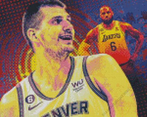 Nikola Jokic And Lebron James Diamond Painting