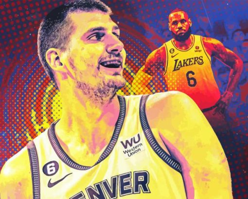 Nikola Jokic And Lebron James Diamond Painting