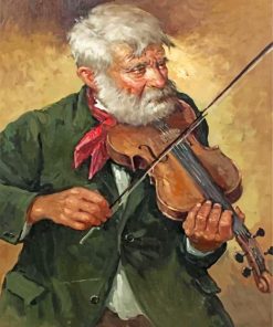 Old Violinist Man Diamond Painting