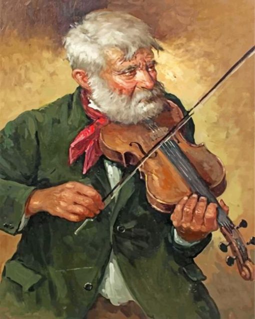 Old Violinist Man Diamond Painting